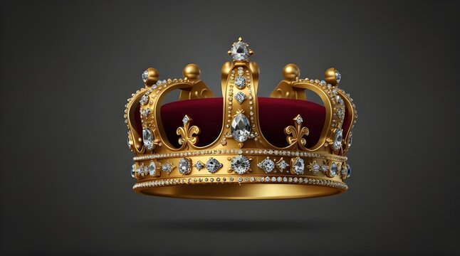 Realistic royal crowns. Vector luxury premium monarchy antique diadem diamonds and jewels.generative.ai