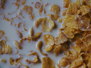 Delicious breakfast sugar coated cornflakes.