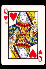 card gambling Q queen heart isolated on white background