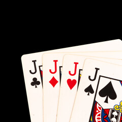 card gambling j jack four isolated on white background