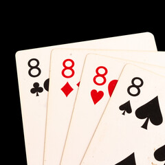 card gambling 8 eight four isolated on white background