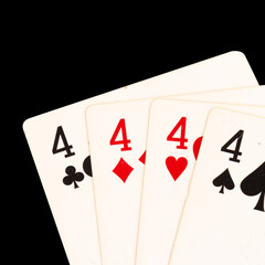 card gambling 4 four isolated on white background