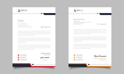 Red And Yellow Modern Business Letterhead Simple Clean Template Design