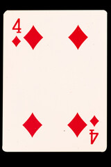 card gambling 4 four diamond isolated on white background