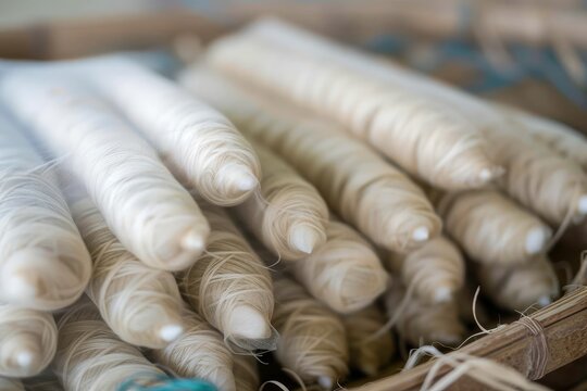 Silkworm pupa the source of silk thread in Thai sericulture