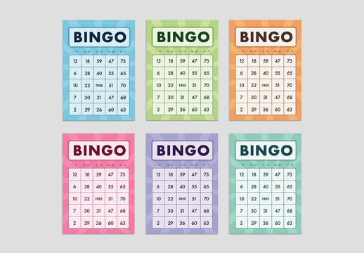 Colorful Bingo Cards Printable Layout