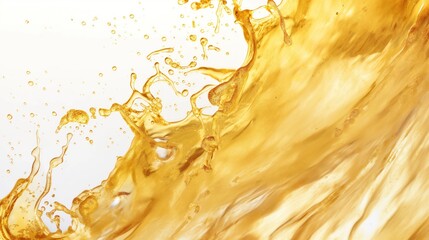 Abstract golden liquid waves on white background. Generative AI - 792407969