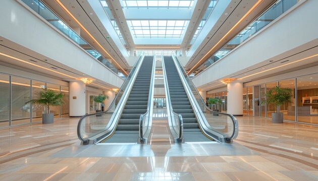 The mall features two centrally located escalators