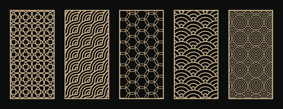 Abstract line art pattern. Laser cut with line design pattern. Design for wood carving, wall panel decor, metal cutting, wall arts, cover background, wallpaper and banner.