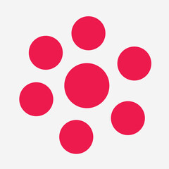Red color circle design in gray background