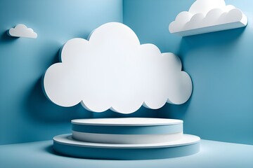 Cloud background blue stage