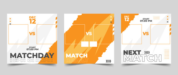 Set of modern sport match social media vector template