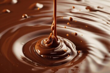 Swirling shape of dripping chocolate