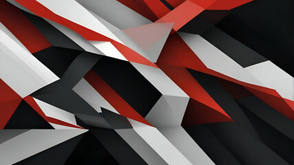 Design a compelling geometric presentation with red white black abstract
