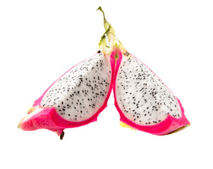 Dragon fruit in a section isolated on a white background - 792418526