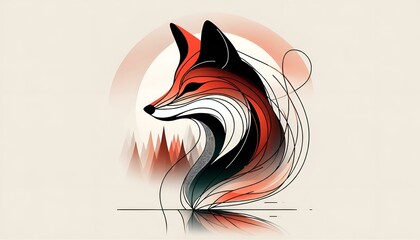 Fox Head Vector Tattoo Design with Tribal IllustrationFox Head Vector Tattoo Design with Tribal Illustration