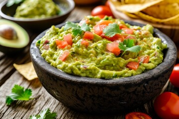 Tomato infused avocado dip made organically at home
