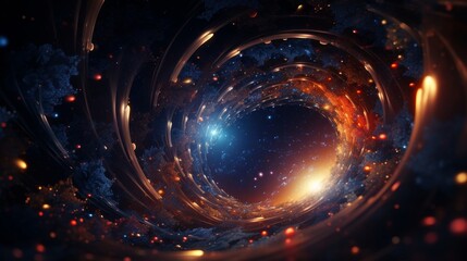 A journey through a wormhole in deep space. - obrazy, fototapety, plakaty