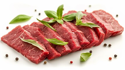 Fototapeta premium Raw beef brisket slices