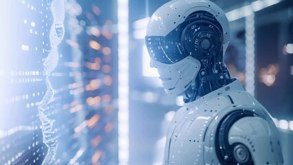 AI in Modern Lab: Deciphering the Code of Life. Concept Biotechnology, Genome Sequencing, Artificial Intelligence, Research in Laboratories - Powered by Adobe