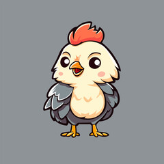 Cute Chick Illustration in Cartoon style Isolated Background