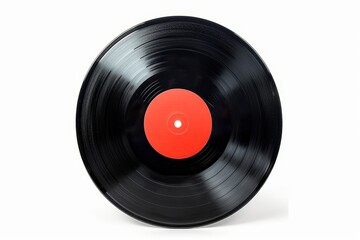 Obraz premium Vinyl record spinning solely on white