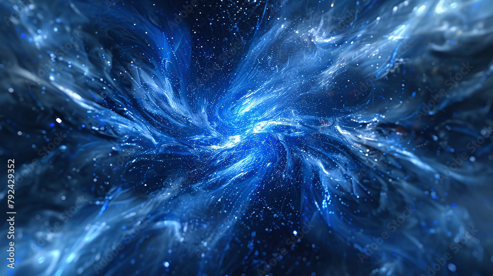 Wall mural abstract blue background in front of space night with stars
