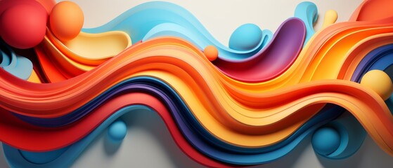 3d render of a colorful abstract background with a wave pattern. - obrazy, fototapety, plakaty