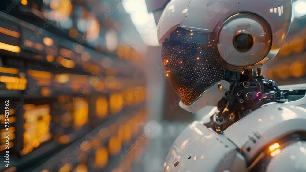 Poster ai overseer at supercomputer core. concept ai ethics, supercomputer administration, machine learning