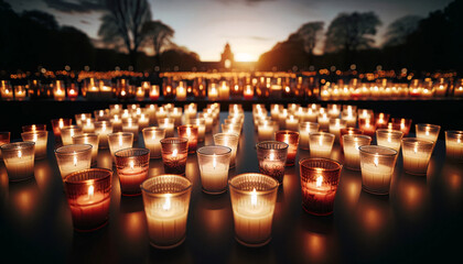 candles in the church - obrazy, fototapety, plakaty