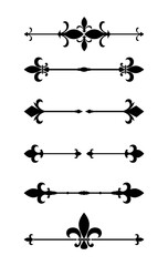 Dividers ornaments line style symbol set vector