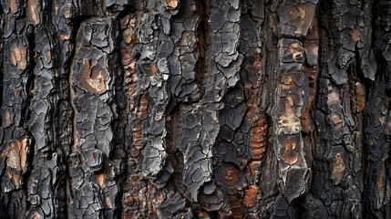 Close up of the textured bark of tree