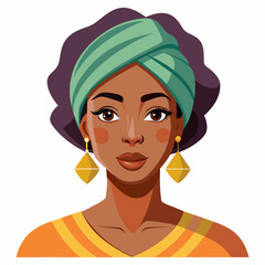 african-american-pretty-girl--vector-illustration