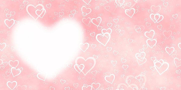 Colorful Pastel love heart shape frame, elements for valentine day festival design. 