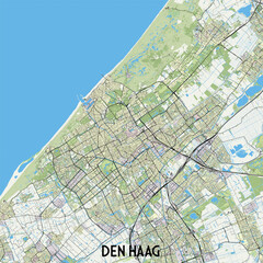 The Hague (Den Haag) Netherlands map poster art