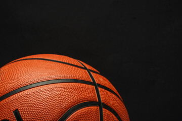Close Up of Basketball on Black Background