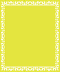 Decorative frame Elegant vector element for design in Eastern style, place for text. Floral yellow and white border. Lace illustration for invitations and greeting cards - 792447182