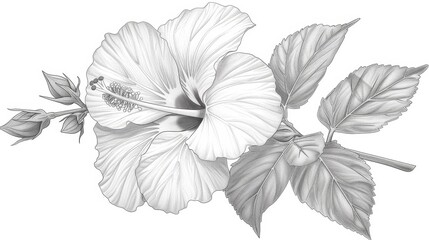 Flowers: A hibiscus, with its tropical beauty and intricate petals