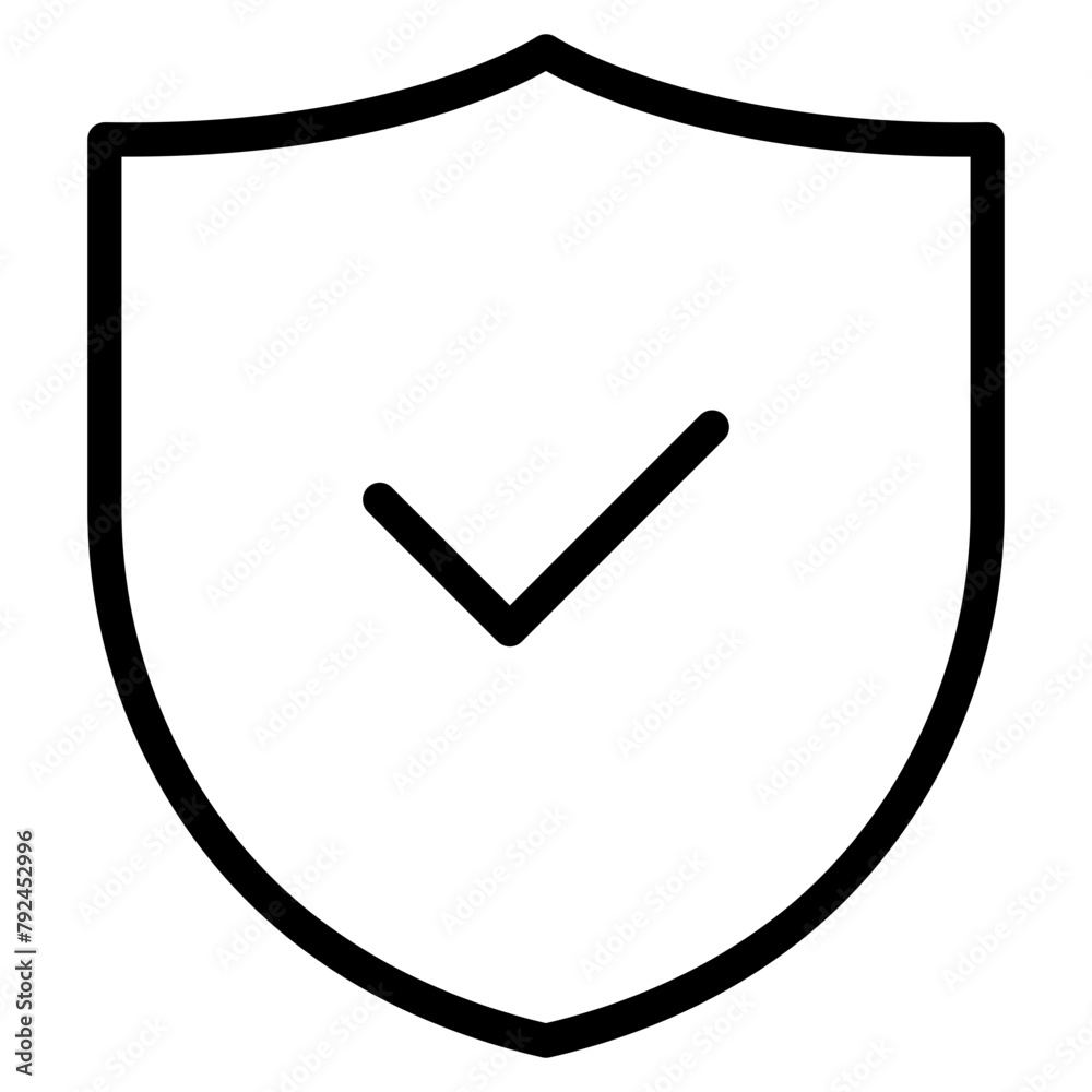 Poster shield with checkmark icon