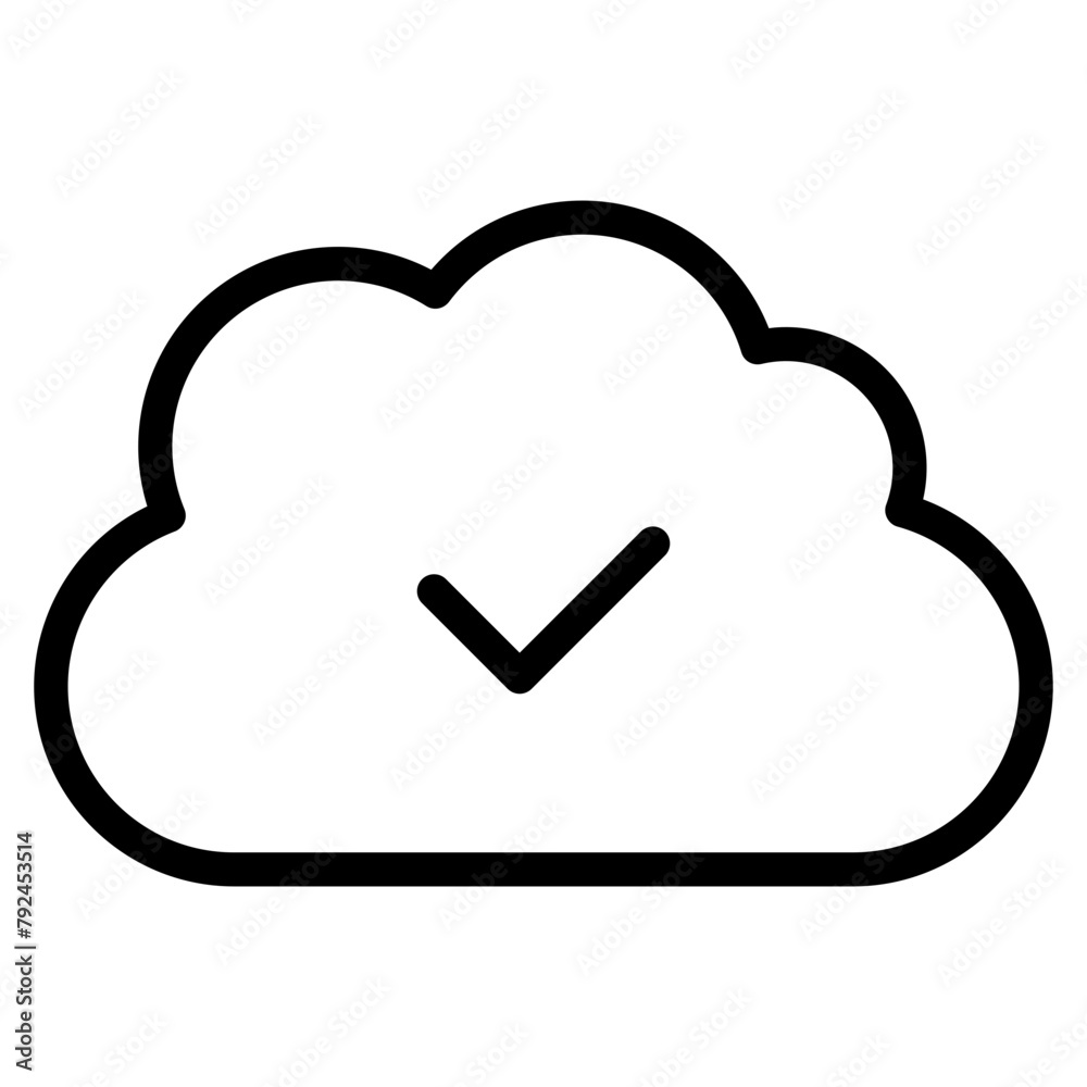 Sticker cloud with checkmark icon