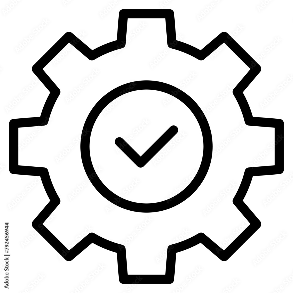 Wall mural cogwheel and checkmark