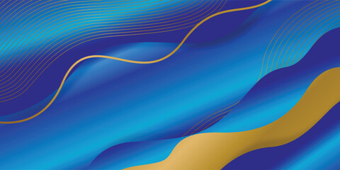 Modern gradient blue and gold design background