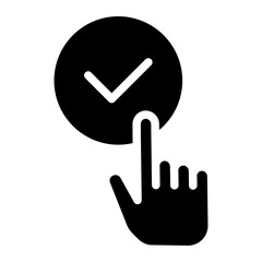 Mouse cursor clicking  checkmark icon