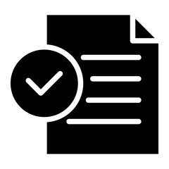 check file approve icon, file document checkmark icon