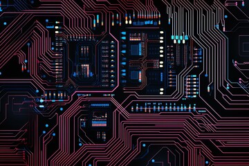 Microchip Marvel: Intricate Electric Circuit Board Layouts and Patterns Background