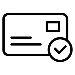 credit card with checkmark icon