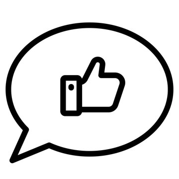 recommend clip art: Likes with comment icon. Bubble speech talk with thumb up icon. Testimonials and customer relationship management concept.