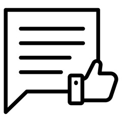 Likes with comment icon. Bubble speech talk with thumb up icon. Testimonials and customer relationship management concept.