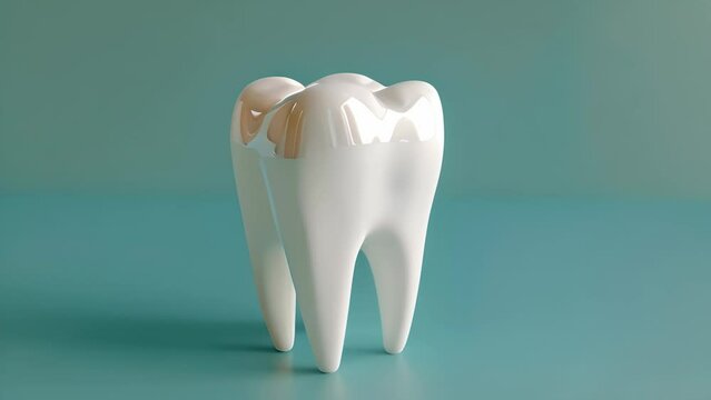 Tooth with caries on a blue background. The concept of dental treatment.