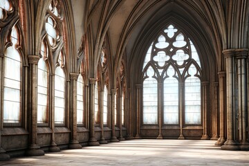 Obraz premium Gothic Architecture Social Media Themes & Detailed 3D Sculpture Models